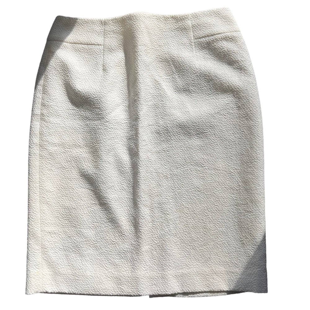Ann Taylor straight pencil skirt white sz 0 cotton blend